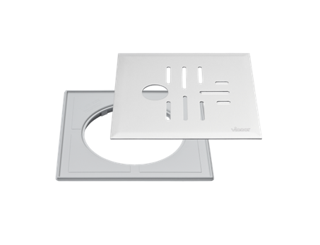 Vieser Classic+ grating with plastic frame 197x197 Ø40