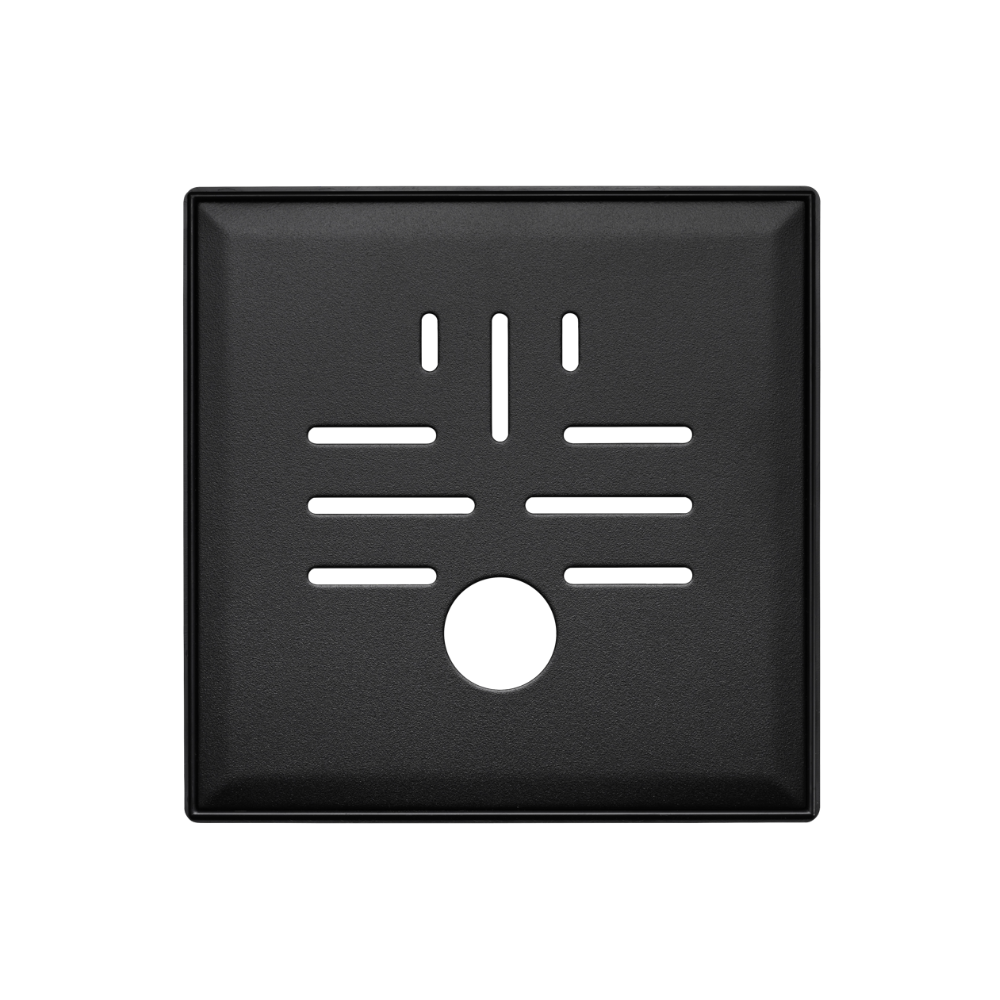 Vieser Classic+ black grating with plastic frame 197×197 Ø40